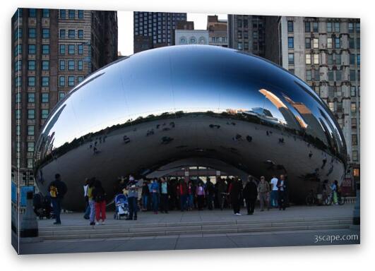Crowds of people checking out Cloud Gate Fine Art Canvas Print