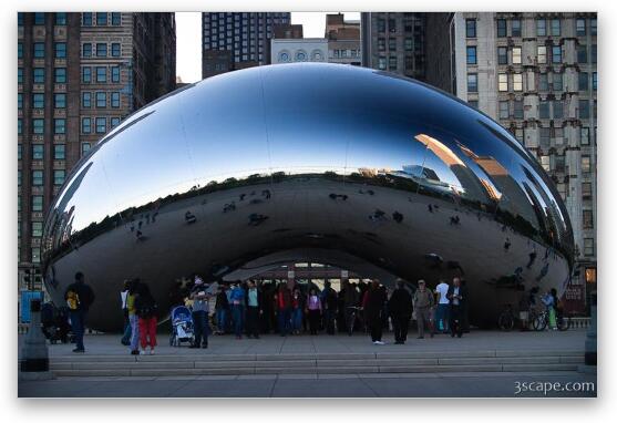 Crowds of people checking out Cloud Gate Fine Art Metal Print