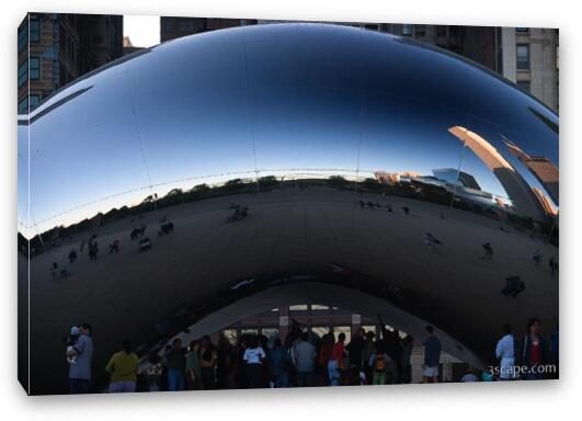 Crowds of people checking out Cloud Gate Fine Art Canvas Print