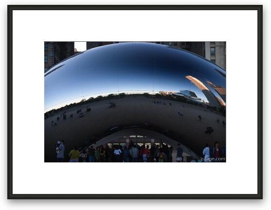 Crowds of people checking out Cloud Gate Framed Fine Art Print