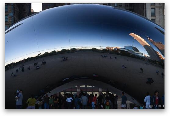 Crowds of people checking out Cloud Gate Fine Art Print