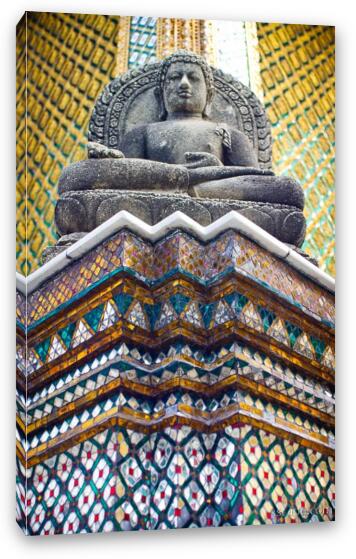 Statue at Phra Mondop Library Fine Art Canvas Print