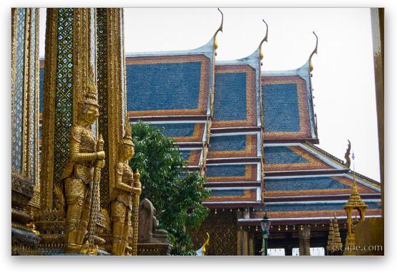 Wat Phra Kaeo from Phra Mondop Fine Art Metal Print