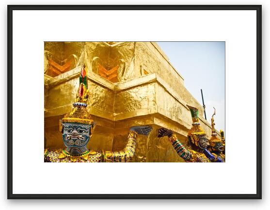 Khon figures guarding a stupa Framed Fine Art Print