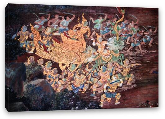 Ancient fresco - Ramakien Gallery Fine Art Canvas Print