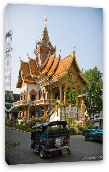 One of many temples, Wat Bupharam Fine Art Canvas Print