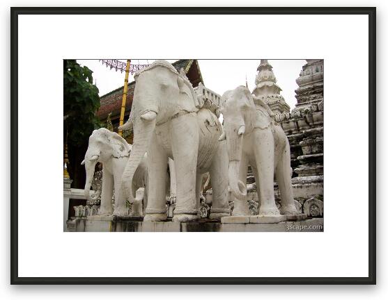 Elephants at Wat Saen Fang Framed Fine Art Print