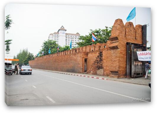 The wall and gateway to old Chiang Mai Fine Art Canvas Print