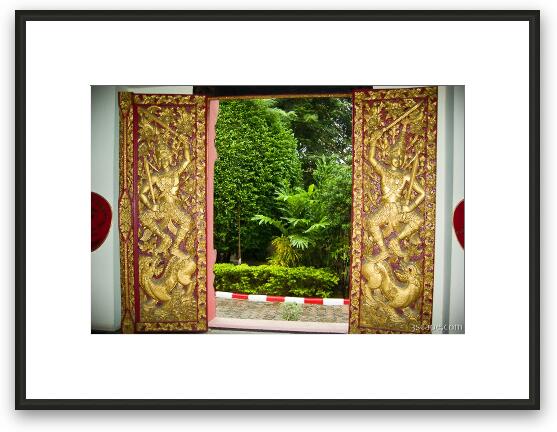 Wat Phan On doors Framed Fine Art Print