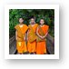 Three young Buddhist monks at a monastery in Chiang Mai, Thailand Art Print