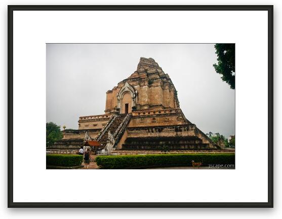Huge pagoda of Wat Chedi Luang was partially destroyed in a 1545 earthquake Framed Fine Art Print