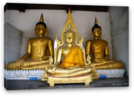 Buddhas near Wat Chedi Luang Fine Art Canvas Print