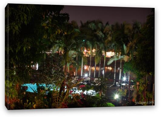 View out of our hotel at night. Fine Art Canvas Print