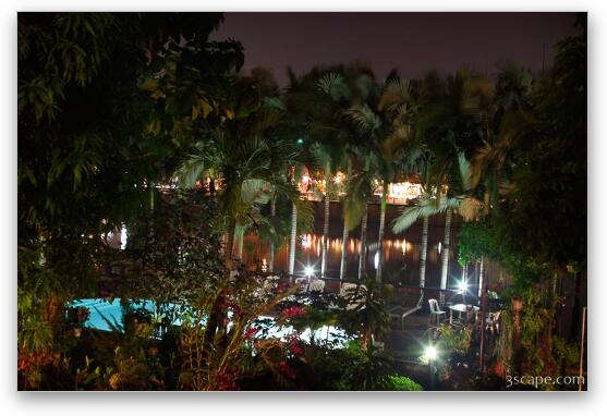 View out of our hotel at night. Fine Art Metal Print