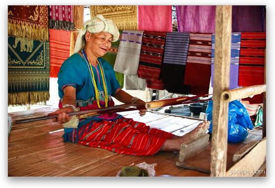 Karen woman weaving Fine Art Print