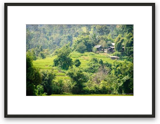 Misty mountain village in northern Thailand Framed Fine Art Print