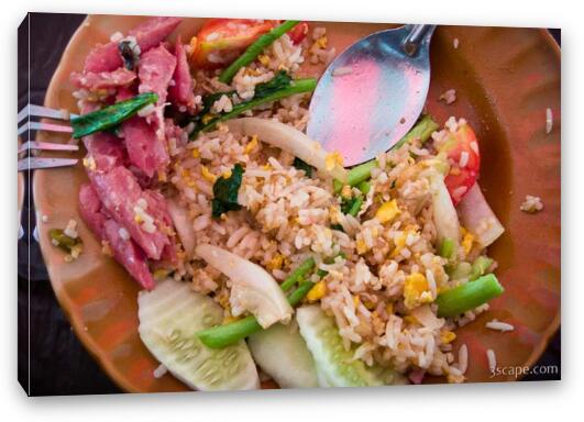 Weird fried rice with supposedly pork Fine Art Canvas Print