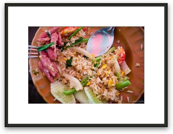 Weird fried rice with supposedly pork Framed Fine Art Print
