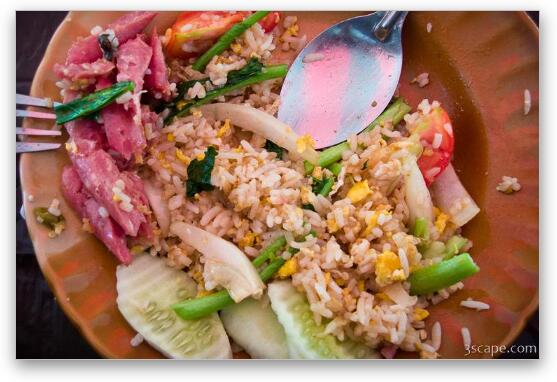 Weird fried rice with supposedly pork Fine Art Metal Print