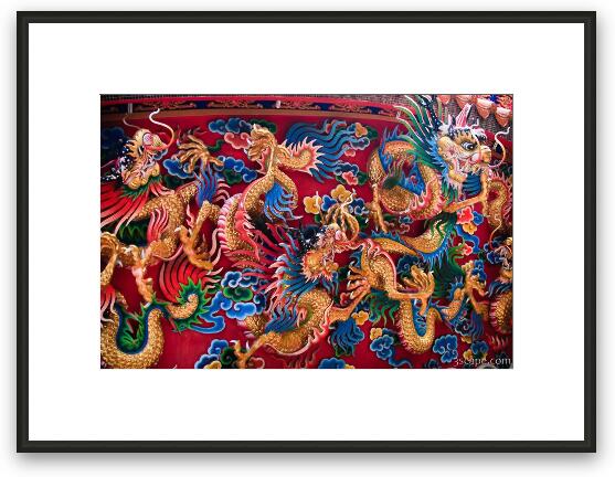 Chinese dragons at the Chee Chin Khor Temple Framed Fine Art Print
