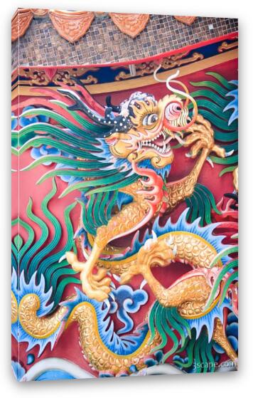 Chinese dragon at Chee Chin Khor Temple Fine Art Canvas Print