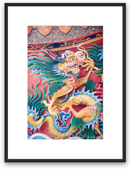 Chinese dragon at Chee Chin Khor Temple Framed Fine Art Print