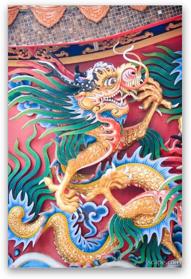 Chinese dragon at Chee Chin Khor Temple Fine Art Metal Print
