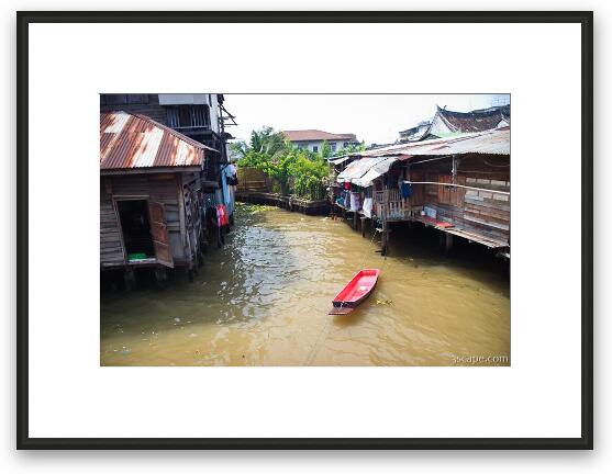 Residences along the Chao Phraya Framed Fine Art Print