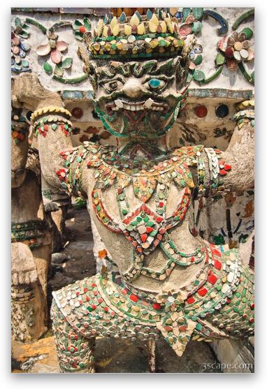 Khon figure holding up Wat Arun Fine Art Metal Print
