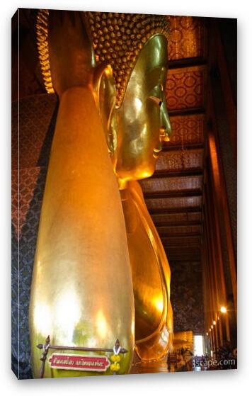 Enormous gold Reclining Buddha at Wat Pho Fine Art Canvas Print
