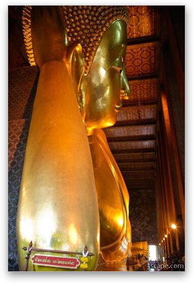 Enormous gold Reclining Buddha at Wat Pho Fine Art Print