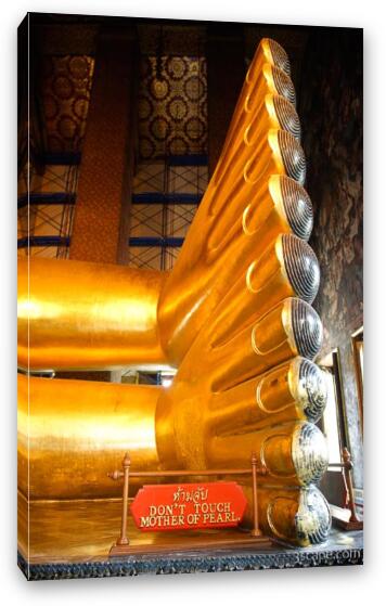 Enormous gold Reclining Buddha at Wat Pho Fine Art Canvas Print