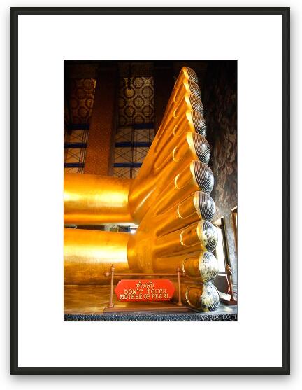 Enormous gold Reclining Buddha at Wat Pho Framed Fine Art Print
