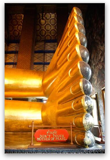 Enormous gold Reclining Buddha at Wat Pho Fine Art Metal Print