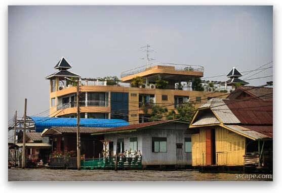 Condo along one of many canals (khlongs) Fine Art Print