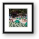 Resorts had their comfortable blankets set out all over the beach Framed Print