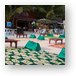 Resorts had their comfortable blankets set out all over the beach Metal Print