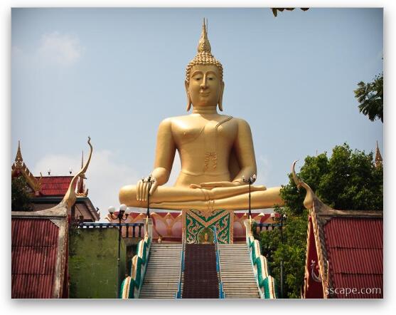 The Big Buddha at Wat Phra Yai Fine Art Metal Print