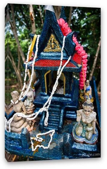 These tiny shrines were all over Thailand Fine Art Canvas Print