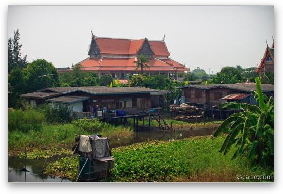 Homes over water, and temples Fine Art Print