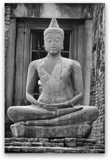 Stone Buddha Fine Art Metal Print
