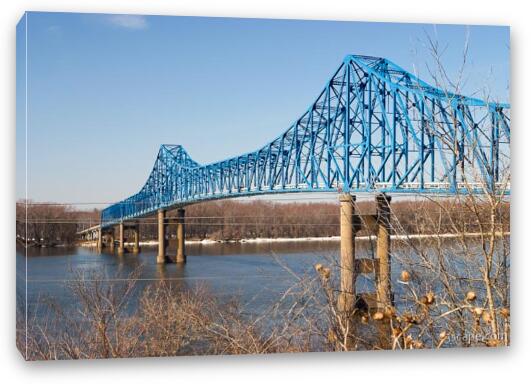 Old Savanna Sabula Bridge over Mississippi River Fine Art Canvas Print