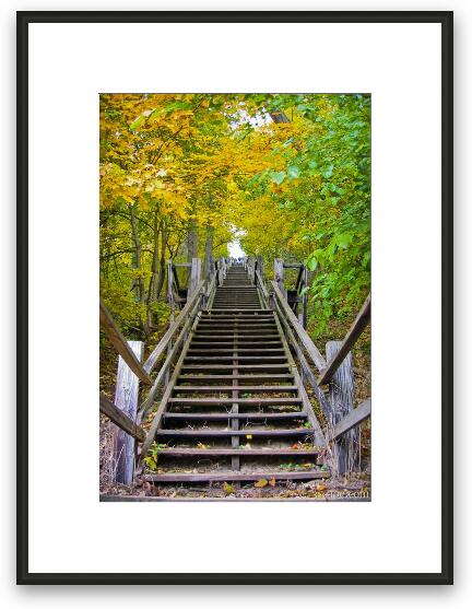 Long staircase to Mount Baldhead Framed Fine Art Print