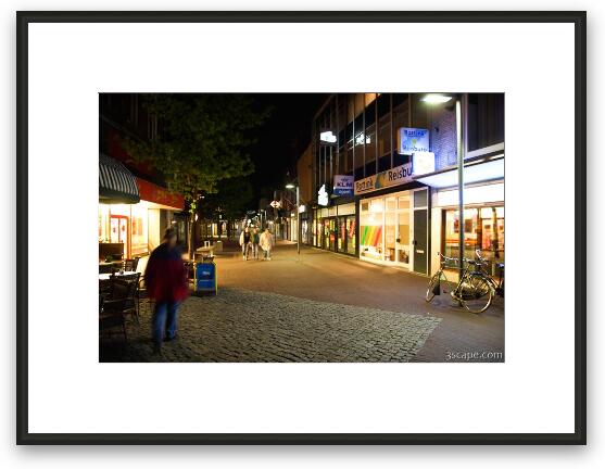 Shops at night Framed Fine Art Print