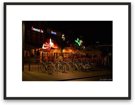 Bicycles and bars Framed Fine Art Print