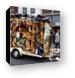 Street performers with a musical trailer Canvas Print