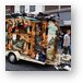 Street performers with a musical trailer Metal Print