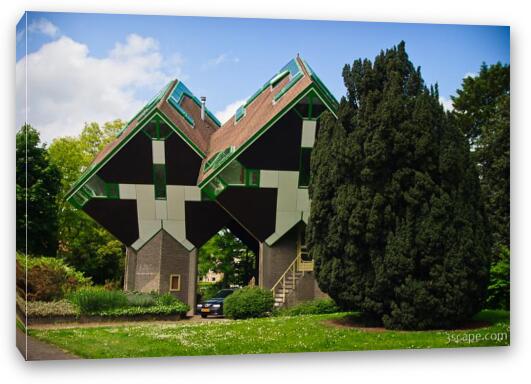 Famous cube houses designed by architect Piet Blom Fine Art Canvas Print