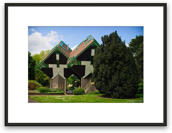 Famous cube houses designed by architect Piet Blom Framed Fine Art Print