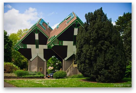 Famous cube houses designed by architect Piet Blom Fine Art Metal Print